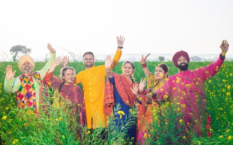 Punjabi family dancing