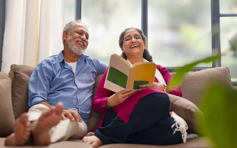An elderly couple enjoying their time post-retirement.