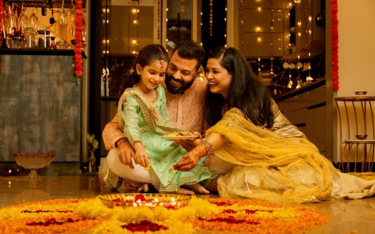 Local family celebrating Diwali 