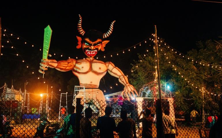 Narkasura effigy burning in Goa