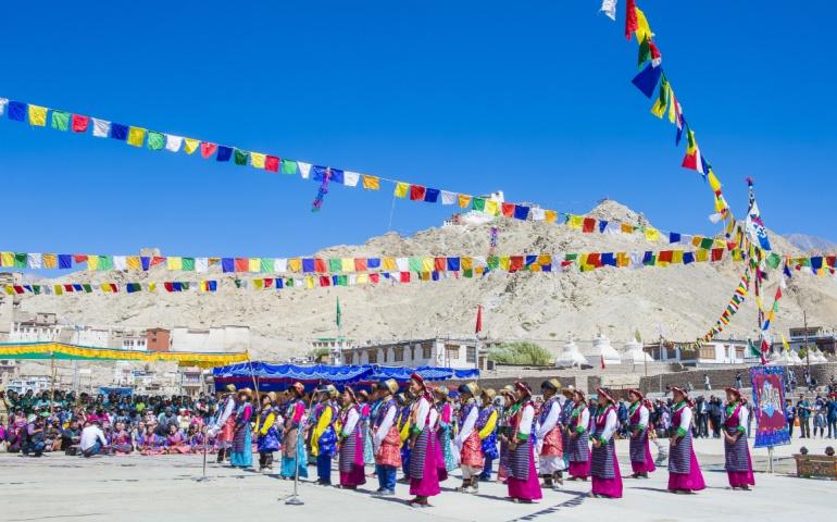 Locals gathered to celebrate the Ladakh Festival