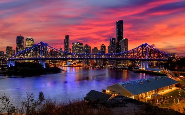 Brisbane's Story Bridge at twilight, Queensland, Australia