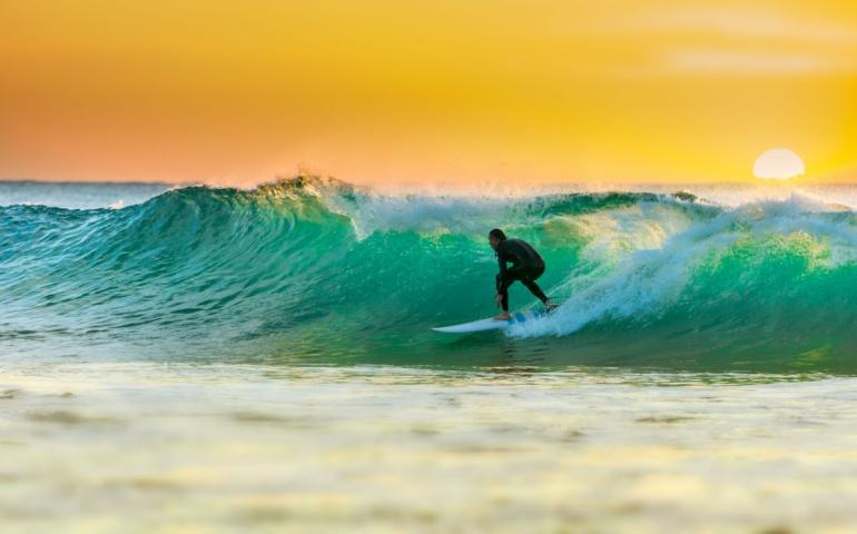 Surfing at the Gold Coast, Queensland, Australia