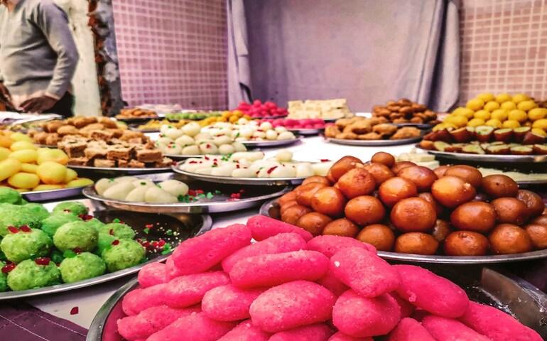 A spread of Indian sweets