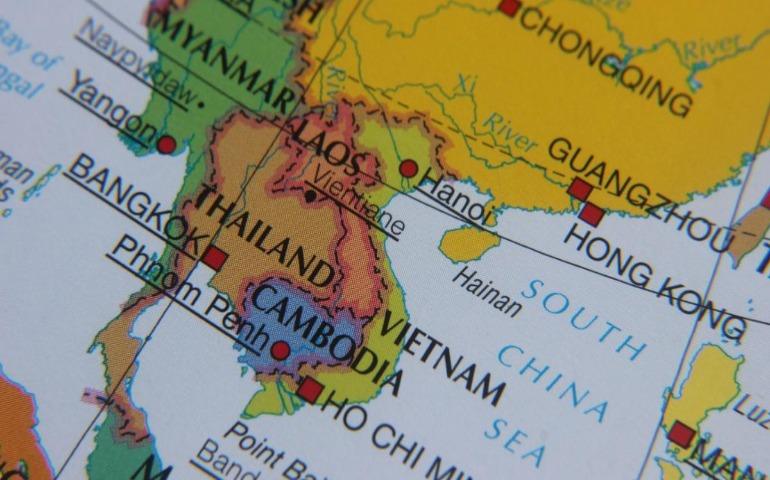 Map of South-East Asia with Cambodia in the Middle Image 