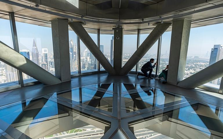 View inside the Sky View skyscraper. 