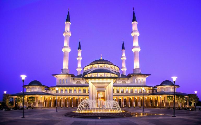 Mosque at Night Time in Turkiye