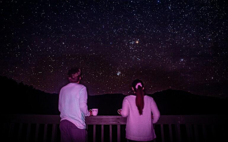 Couple stargazing