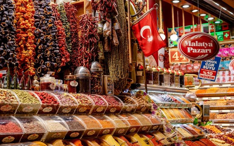 Store Display with Traditional Turkish Snacks