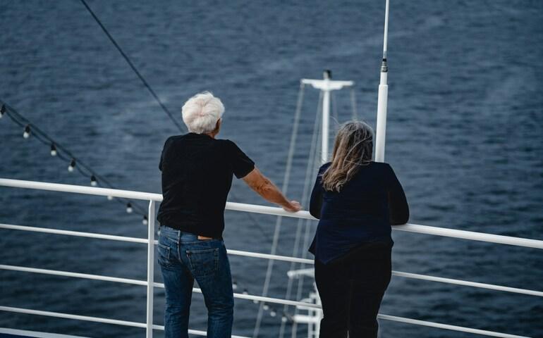 Elderly couple on a cruise