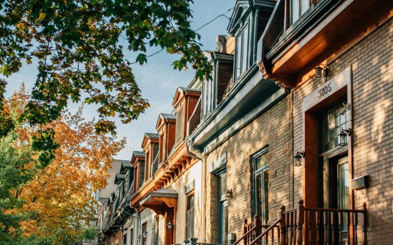 Le Plateau Mont Royal on a beautiful Autumn Day