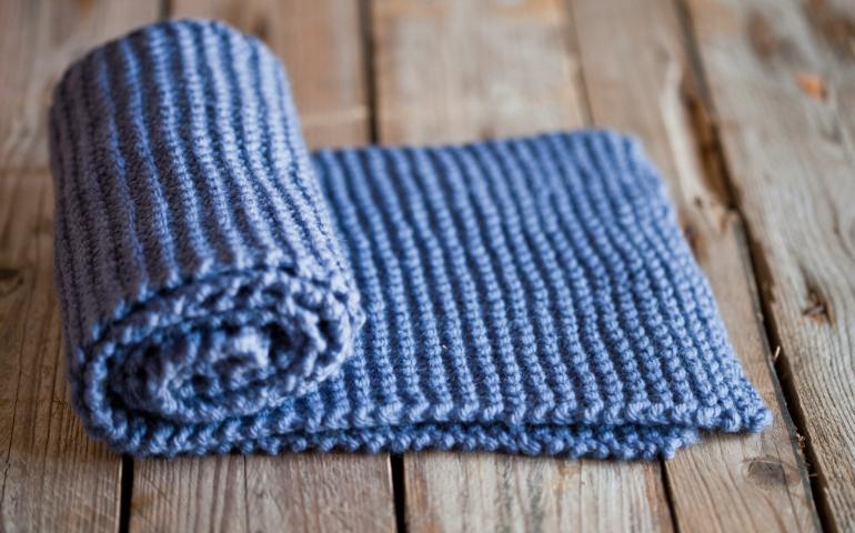 Blue Knitted Blanket