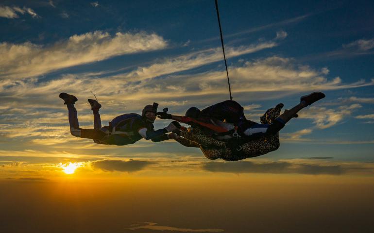 A group of People Skydiving 