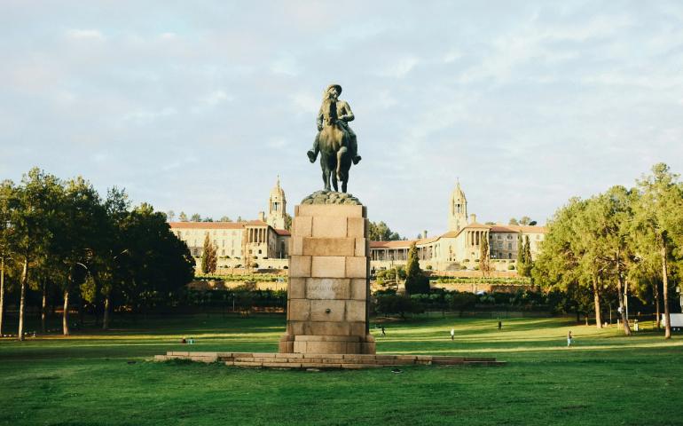 A statue of Louis Botha at the Union Buildings in Pretoria