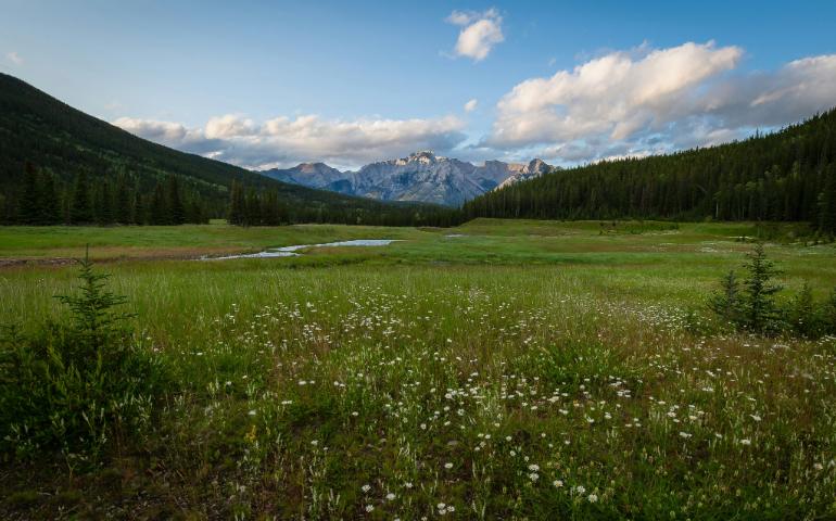 Valley in the Rocky Mountains near Banff.