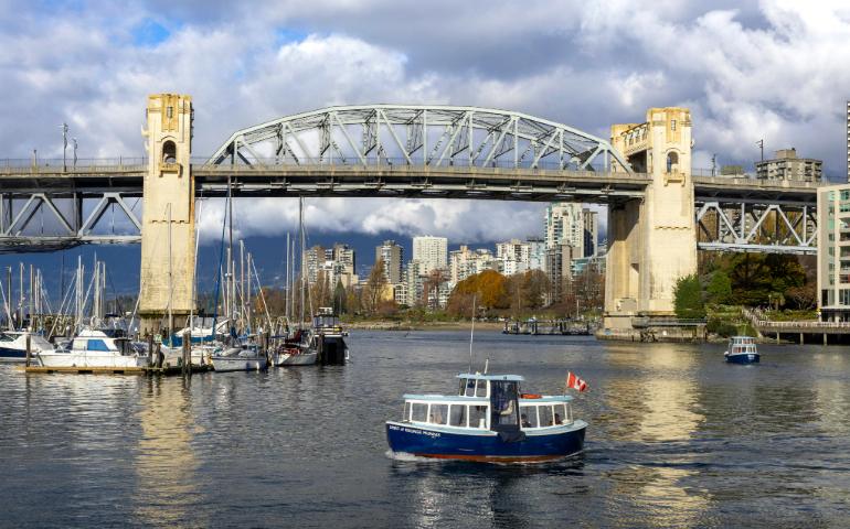 Burrard Street Bridge from Granville Island in Vancouver 
