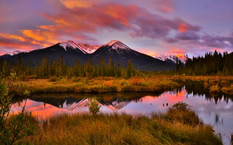 Autumn Sunrise at Vermillion Lake Banff National Park