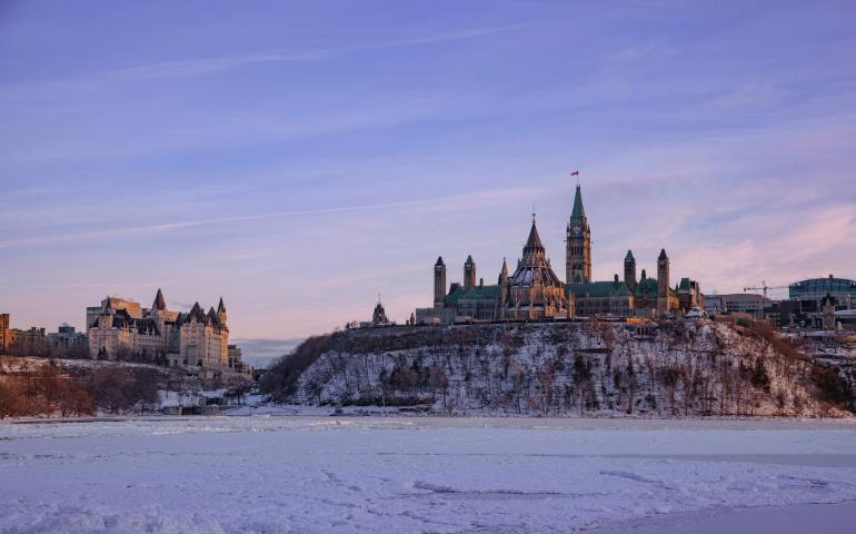 Parliament Hill Covered in Snow 