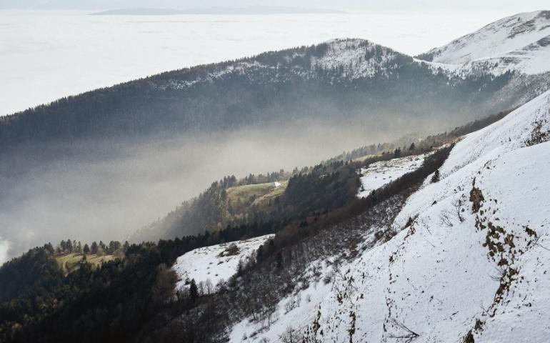Jura mountain under snow, France