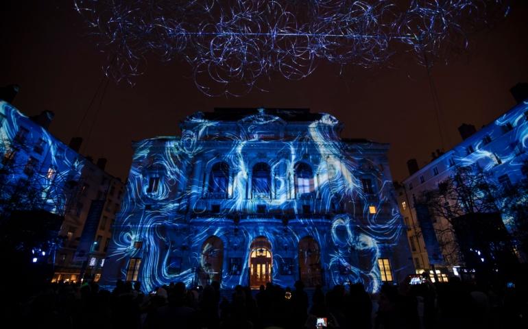 Lyon during the Festival of Lights in December