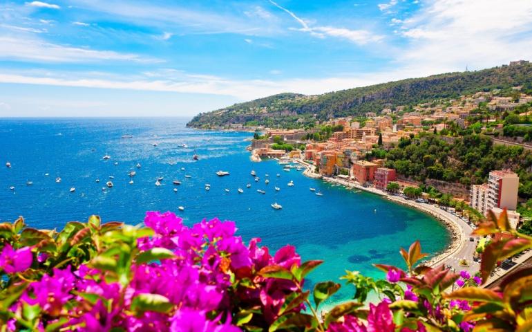 Beautiful beach in the French Riviera, France