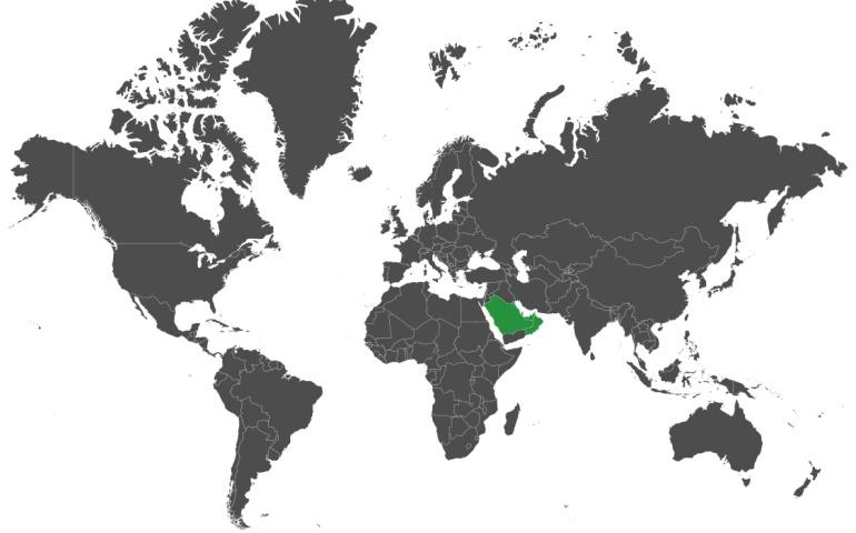 GCC countries on the world map
