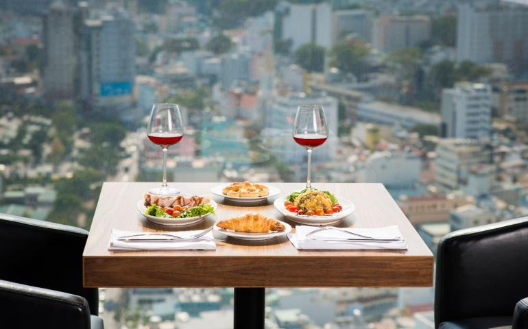 A romantic couple's dinner with a view, Paris