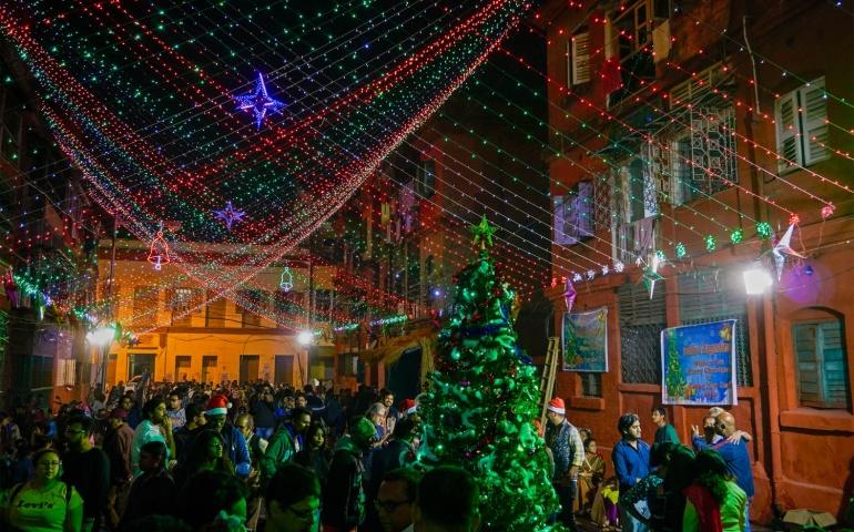 Christmas decorations in Kolkata