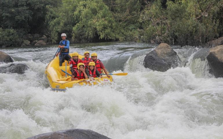 River rafting in the fierce Cauvery waters of Coorg
