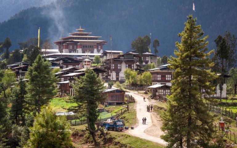 Gangtey Monastery, a key Nyingma Buddhist monastery in Bhutan's 