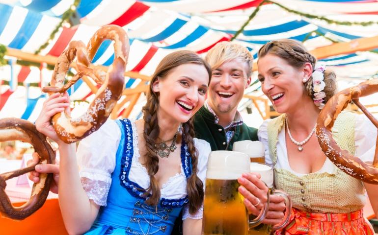 People enjoying at Oktoberfest