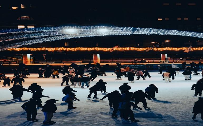 People Ice Skating on Nathan Phillips Square