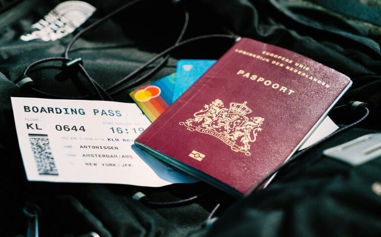 Boarding pass and passport