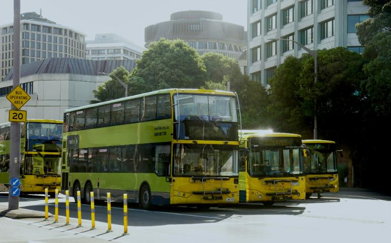 Metlink Buses at the Bus Hub in Wellington