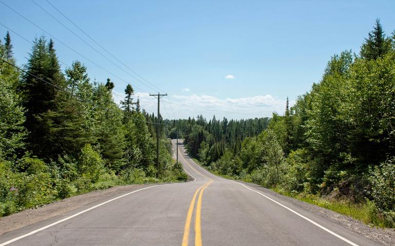 Empty Roadway in Quebec, Canada