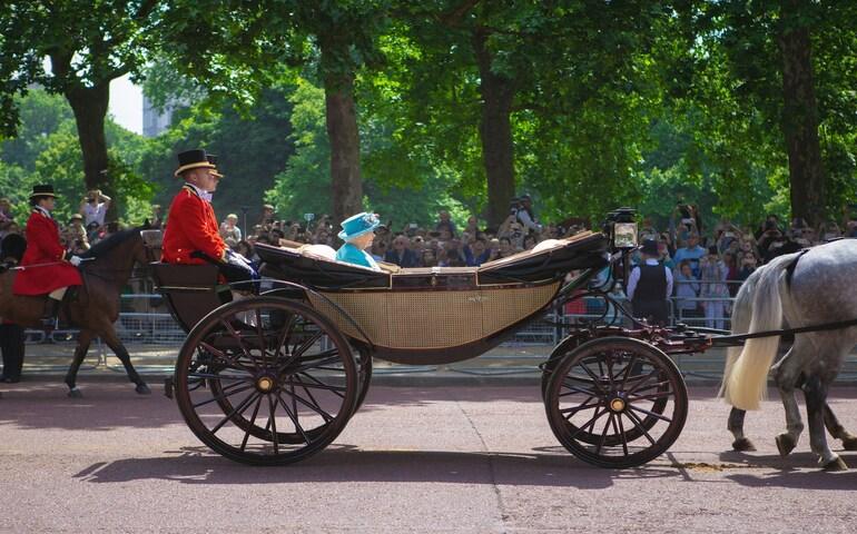 Queen Elizabeth in a carriage