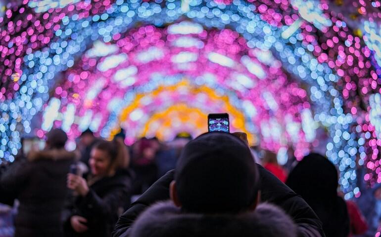 Man recording the lights