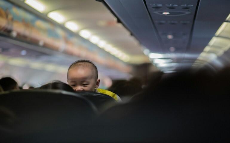 Baby on an aircraft