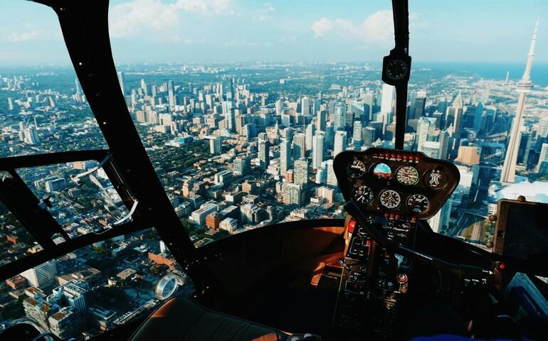 View from inside the helicopter