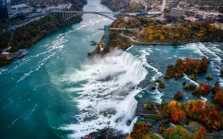 Aerial Shot of a Niagara Waterfalls