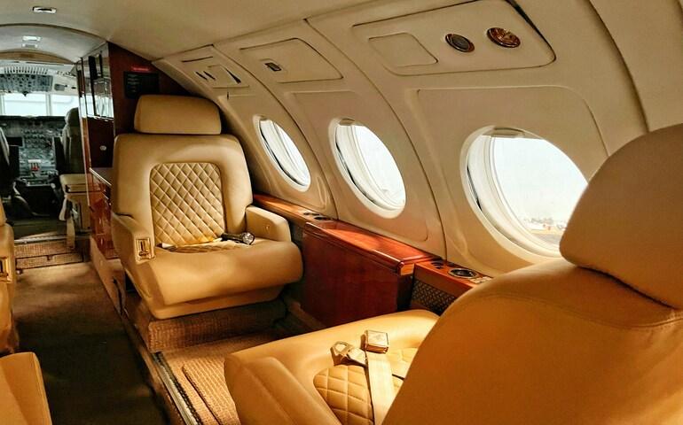Inside a private jet