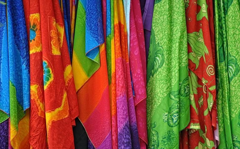 Sarongs in Market Stall