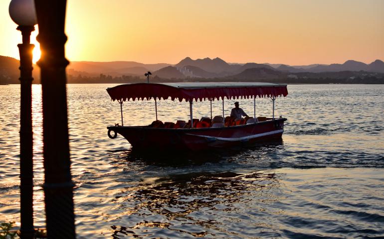 A Beautiful Sunset on Lake Pichola at Udaipur