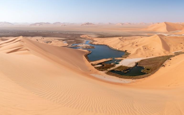 Lakes in the Empty Quarter desert in Saudi Arabia