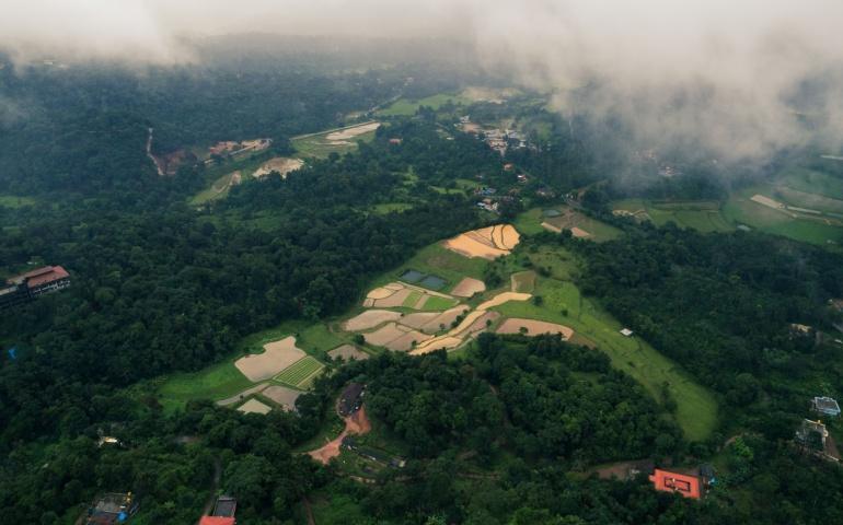 Aerial View of Coorg in Southern part of Indian State (scotland of india coorg)
