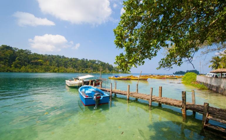 Tourist boat at Andaman islands 
