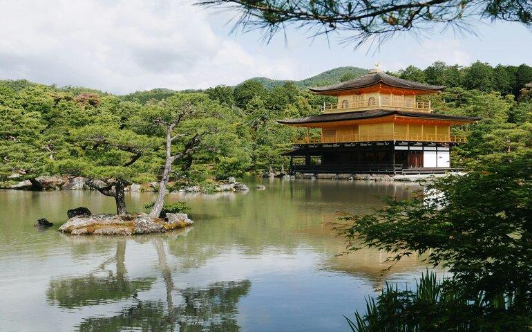 A serene lake and garden, Okayama, Japan