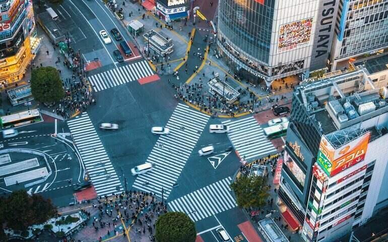 The iconic Shibuya Crossing, Tokyo, Japan