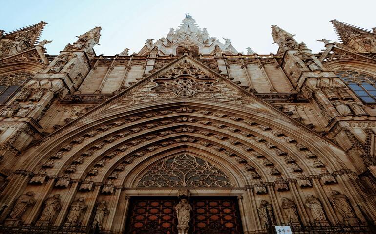 Worm's Eye View of the Barcelona Cathedral