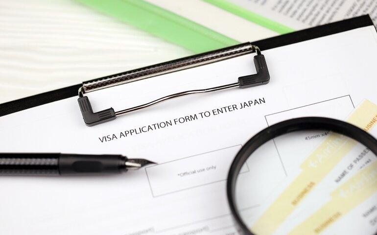 Visa application to enter Japan